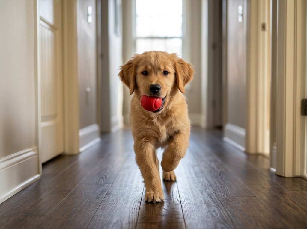 golden retriever playing with ball 202608032353